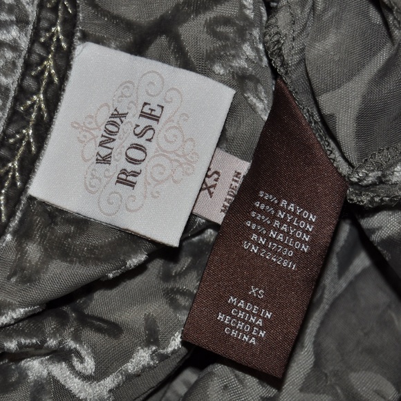 New KNOX ROSE Olive Velvet Burnout Tunic Top [E2] - Picture 6 of 8